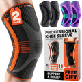 DR. BRACE ELITE Knee Brace with Size Stabilizer (2 Pack) Knee Brace for Women & Men, Workout, Sports, Daily Knee Compression Sleeve for Maximum Knee Pain Support & Fast Recovery (Mars, Small)