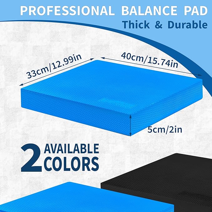 OiZenhio Professional Foam Balance Pad, Large Balance Pads for Physical Therapy, Foam Balance Board for Rehabilitation Stability Workout Knee and Ankle Exercise Strength Training