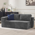 Furnify Loveseat Sofa, Cloud Modular Sofa Couch, Upholstered Floor Sofa with Deep Seat, Upholstered Foam Couch for Bedroom Living Room, No Assembly Required (Plush Corduroy Fabric, Grey)