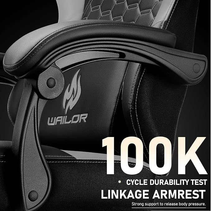 Gaming Chair with Massage and Packet Spring Cushion,Ergonomic Gamer Chairs for Adults with Footrest 300lbs,High Back Gamer Leather Chair with Headrest and Lumbar Support