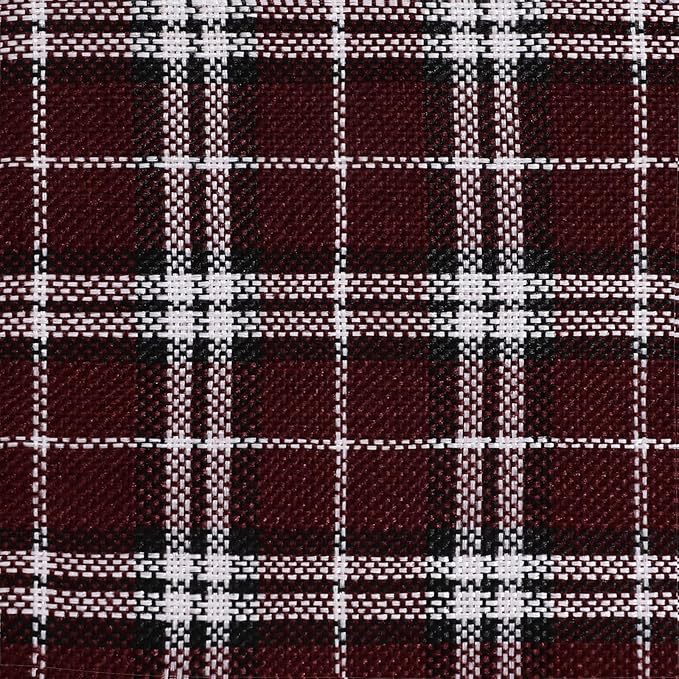 AAAAAcessories D-Shaped Chair Cushions, 2" Thick Dining Chair Pads with Ties and Removable, Machine-Washable Cover, 17" x 16", Set of 2, Red Checkered