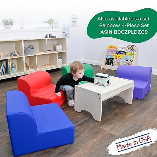 Children's Factory Library Lounger, Flexible Seating Classroom Furniture, Comfy Kids Chairs, Green, Single Lounger