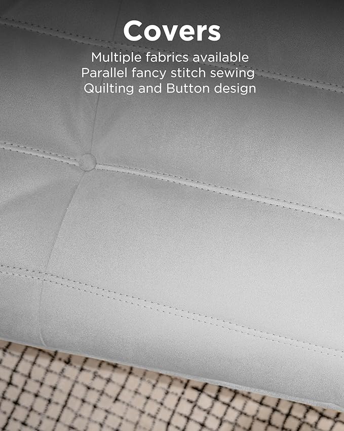 High-end Bean Bag Chair, Fireside Togo Chair with Blue Suede Fabric Cover, Comfy & Soft Lazy Floor Lounge Sofa for Bedroom, Living Room, Office or Lounger