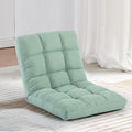 HOMYEDAMIC Folding Floor Chair with Back Support, Adjust Lay Flat Recliner Oversized Lounge Wide Lazy Boy Gaming Ergonomic Single Sofa Seat for Living Room Bedroom(Green)