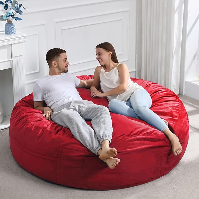Hobestluk Bean Bag Chair 6Ft Giant Bean Bag Chairs for Adults Large Bean Chairs with Removable Cover,Big BeanBag Chairs for Living Room, Bedroom