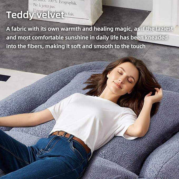 Elevate Your Leisure Time with Grey Folding Sofa Chair - 5 Adjustable Positions for Gaming, Meditation & More!
