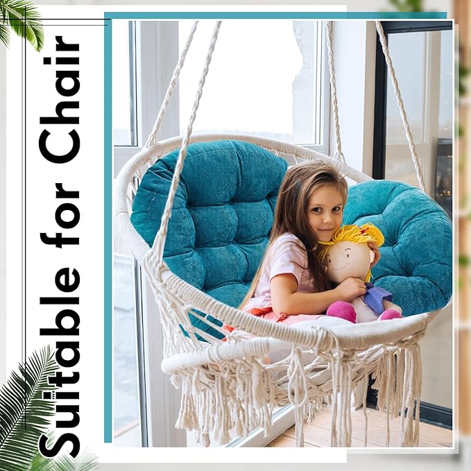 Jerify Floor Pillow Cushions 22 x 22 Inch Round Square Large Meditation Floor Pillow for Classroom Adult Meditation Picnic Party Cushion for Seating Gift Christmas(Round,Aquamarine,2 Pcs)
