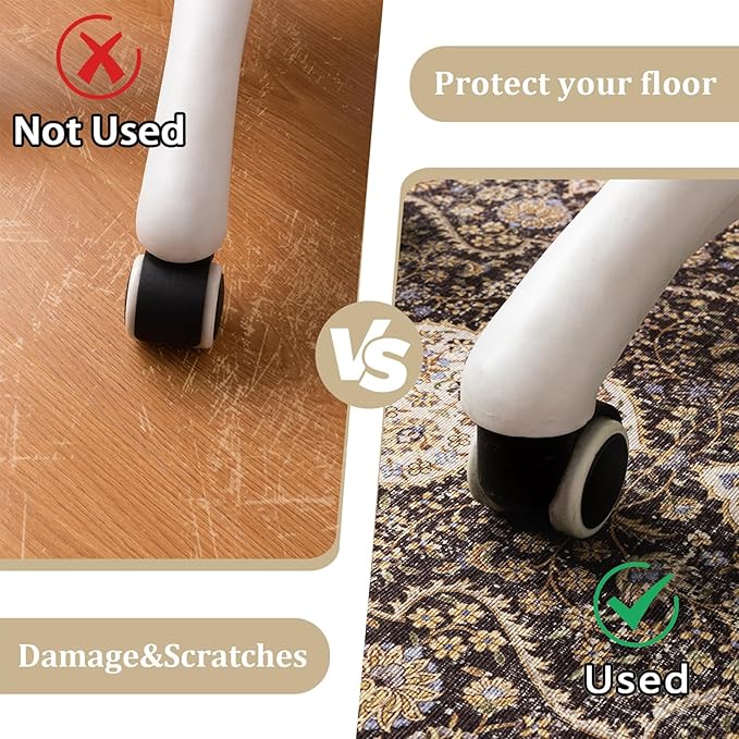 Office Chair Mat for Hardwood Floor, 48"x36" Easy Glide Computer Desk Mat Protector for Rolling Chair Under Desk Rug Nonslip Backing, Machine Wash (Modern)