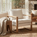 Modern Linen Accent Chair for Living Room Bedroom Mid Century Armchairs with Metal Frame, Upholstered Office Accent Chairs Comfy Waiting Room Chairs with Metal Frame, Beige