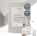 Groundluxe Organic Grounding Sheets - King Size Fitted Earthing Sheet, Complete Set with Cord & Outlet Tester