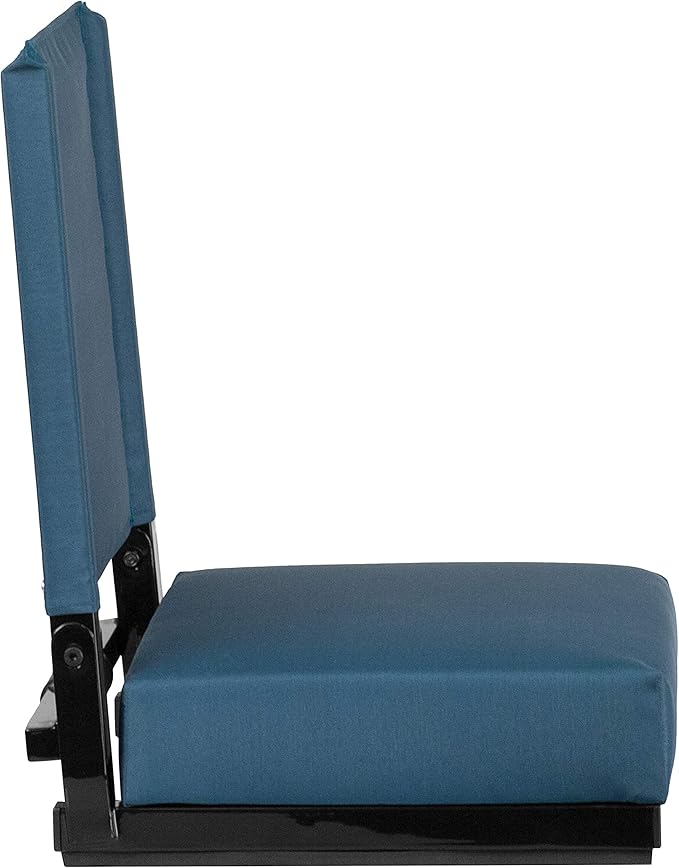 Flash Furniture Grandstand Portable Stadium Seat for Bleachers or Benches, Folding Padded Stadium Chair with Carrying Handle, 500 lb. Weight Capacity, Teal