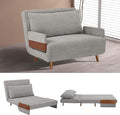 CITTANEO 42" Convertible Sleeper Chair, 3-in-1 Chair Bed Sleeper for Adults with Adjustable Backrest, Pillow & Wooden Arms, Loveseat Sofa Bed for Apartment, Office, Medium Gray