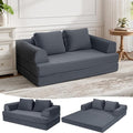 COMAX Convertible Sofa Bed, Folding Floor Couch Corduroy Fold Out Couch Bed Futon Sleeper Mattress with Pillows, Boneless Sofa Comfy Lounge Loveseat for Living Room Bedroom, Plush Grey