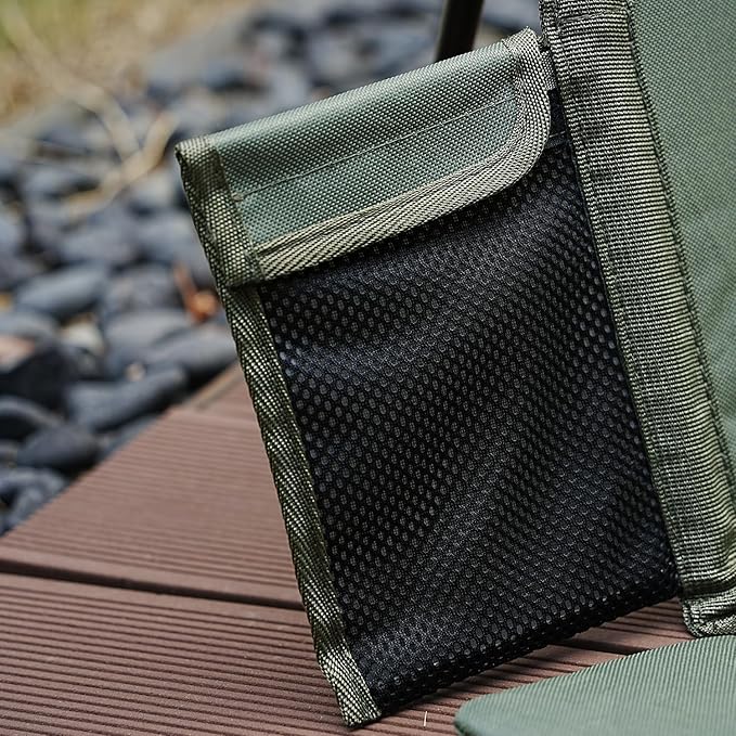 Extra large folding camping backrest with cup holder,Lightweight portable outdoor large chair for beach, park, lawn, and travel,Aluminum frame, comfortable & durable lazy backrest (Olive Green)