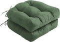 IPYNBAP Outdoor Chair Cushions Set of 2, Patio Chair Cushions with Ties, 17x17+4” Tufted Outdoor Seat Cushions, Waterproof Patio Furniture Cushions, Outdoor Dining Chair Pads, Forest Green