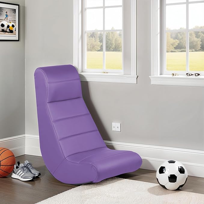 Factory Direct Partners 10489-PU Soft Ergonomic Horizontal Soft Video Rocker - Great for Reading, Gaming, Meditating, or TV for Kids Teens and Adults - Purple