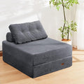 Floor Sofa Bed,Convertible Sleeper Chair with High-Density Support Foam,Portable 3 in 1 Fold Out Chair to Floor Lounger,Perfect for Living Room、 Bedroom 、 Apartment,Twin Size,Dark Gray