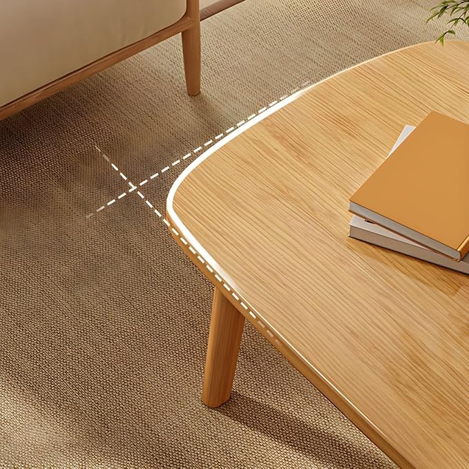 RUNNUP Modern Wood Coffee Table for Living Room Center, Minimalist Display Coffee Table, Foldable Side End Table, 39" L x 22" W x 17" H White