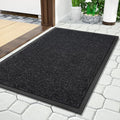 Yimobra Doormat Outdoor Indoor Entrance 29.5 x 17, All-Season All-Weather Front Door Mat, 100% Waterproof Welcome Matt for Floor Garage Outside Entry, Stain and Fade Resistant,Black Grey