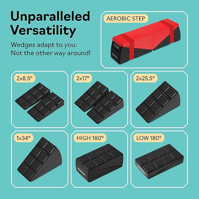 Squat Wedge - Squat Wedge Block 960 LBS Capacity - Slant Board for Calf Stretching with 5 Adjustable Angles - Calf Stretcher Slant Board - Yoga Blocks - EPP Material for Ankle Mobility & Physical Therapy