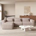 JACH L-Shaped Cloud Sectional Couch, 118" Huge Plus Modular Couch, Modern Comfy Cloud Fleece Couches with Reversible Chaise Ottoman, Sofas Furniture for Living Room, Office, Apartment, Brown