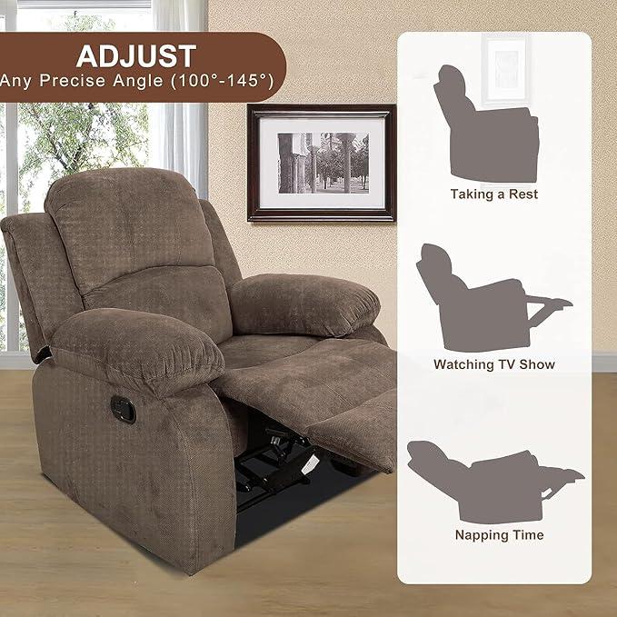 AYCP Corduroy Living Room Furniture Set Reclining Sofa Set Loveseat Furniture Sets in Living Room Sofa Recliners (Chair, Taupe Corduroy)