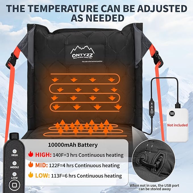 ONTYZZ Stadium Seats with Back Support Inflatable Portable Folding Comfort Seat Waterproof Cushion with Backrest for Sports Events Stadium and Camping