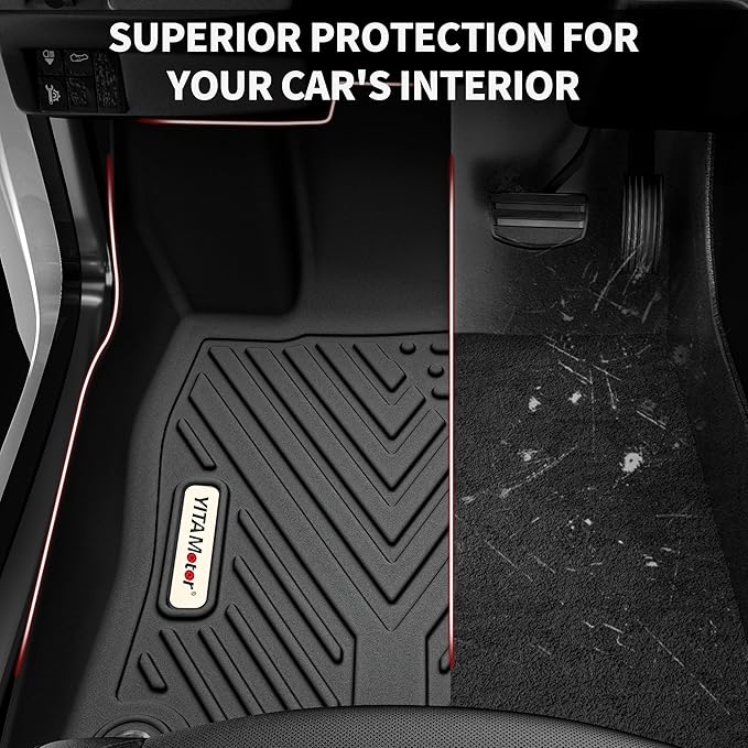 YITAMOTOR Floor Mats Compatible with 2021 2022 2023 2024 2025 Ford Bronco Sport 4-Door, All Weather Protection Custom Fit Black 2 Row Floor Mats Liner Set
