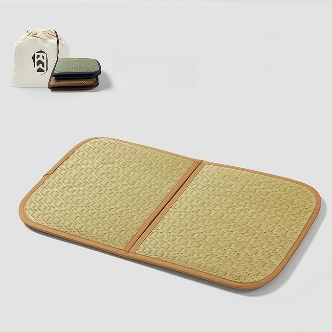Meditation Cushion & Mat Set, Zafu Floor Pillow, Ergonomic Meditation Pillow Seat & Yoga Bolster Knee Pad, Meditation Accessories Gifts, Zabuton Prayer Pad