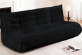 Bean Bag Chair,Giant Beanbag Chairs for Adults,Comfy Large Fireside Chair Lazy Sofa,Corduroy Bean Bag Lounger with Memory Foam Filled,Floor Sofa Couch for Home,Living Room (Black, 3-Seater)