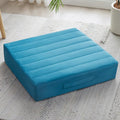 JKMAX 22 inches Floor Pillow for Adults - Large Meditation Cushion with Thick Foam & Soft Tufted Cover - Premium Outdoor Square Floor Cushion Seat - Yoga Pillow for Sitting On Floor - Peacock Blue