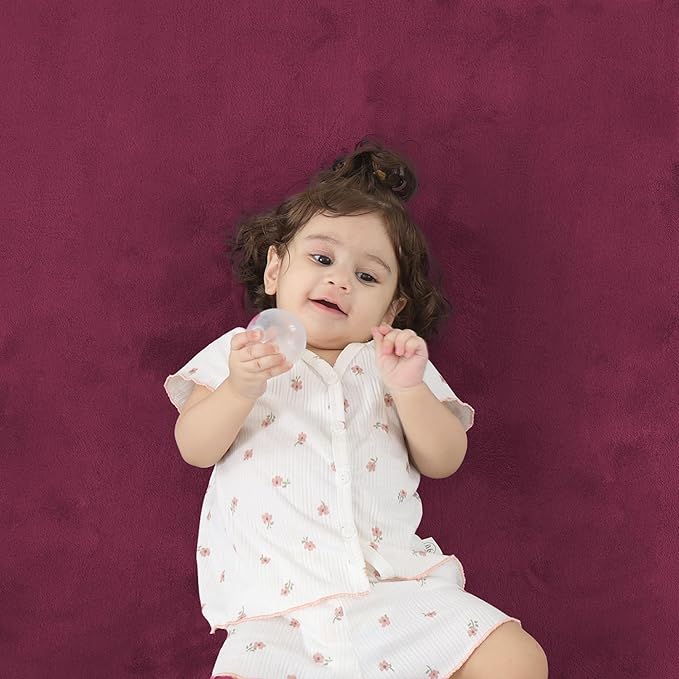 PAPAMAT 1.3" Thick Baby Floor Play Mat 50x50, Basic Padded Foam Mat for Tummy Time Crawling, Non Slip Cushioned for Babies Toddlers Infants Kids (Burgundy)