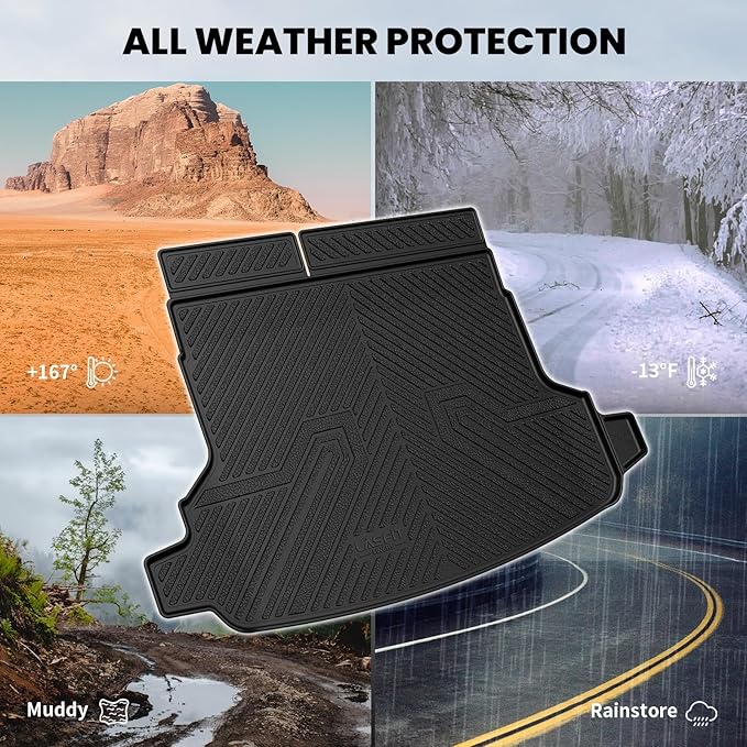 LASFIT Cargo Mat & Backrest Mat for Subaru Forester 2025-2026 (Not Fit Hybrid & Wilderness), All Weather TPE Custom Fit Easy Clean Trunk Mat for Forester 2025 2026 Car Cagro Liners,Black