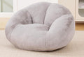 3.28 Feet Bean Bag Chair for Adults, Shell-Shaped Bean Bag Lazy Couch, Faux Fur Cloud Sofa Chair, Lounge Floor Sofa with Filler for Reading, Gaming & Watching, No Assembly Required (Light Grey)