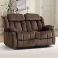 EBELLO Manual Recliner Sofa Chair, Classic and Reclining Sofa with Overstuffed Arms and Back for Living Room, Bedroom, Loveseat, Brown