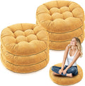 Jerify Floor Pillow Cushions 22 x 22 Inch Round Square Large Meditation Floor Pillow for Classroom Adult Meditation Picnic Party Cushion for Seating Gift Christmas(Round,Yellow,6 Pcs)