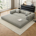 YUODL 78.8" Modular Sofa Bed - 4-in-1 Convertible Design with Corduroy Fabric and High Density Sponge, Removable Cover and Fixed Frame