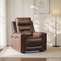 COLAMY Aura Triple Motors Power Recliner Chair with Power Headrest & Lumbar Support for Living Room, Home Theater Seating with Armrest Storage, Dark Brown