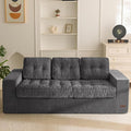 MAXYOYO Boneless Sofa Couch, Loveseat Sofa for Small Space, Tufted 3-Seater Floor Couch Bean Bag Chair for Living Room Bedroom Apartment, Sofa in a Box, No Assembly Needed, Dark Grey