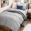 Bare Home Bed-in-A-Bag Comforter & Sheet Set - Twin XL - Goose Down Alternative - Ultra-Soft 1800 Premium Bed Set (Twin XL, Light Grey/Light Grey)