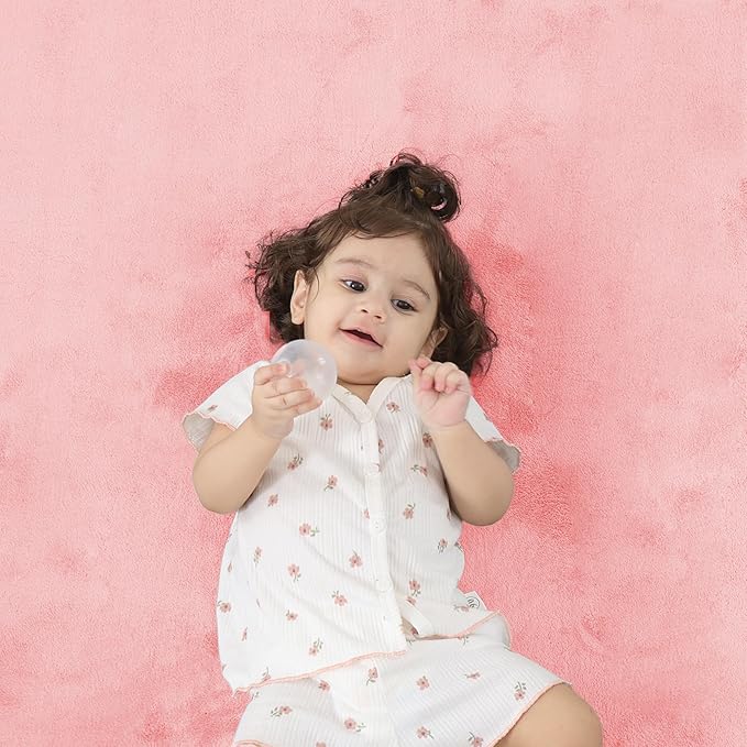 PAPAMAT 1.3" Thick Baby Floor Play Mat 59x79, Basic Padded Foam Mat for Tummy Time Crawling, Non Slip Cushioned for Babies Toddlers Infants Kids (Pink)