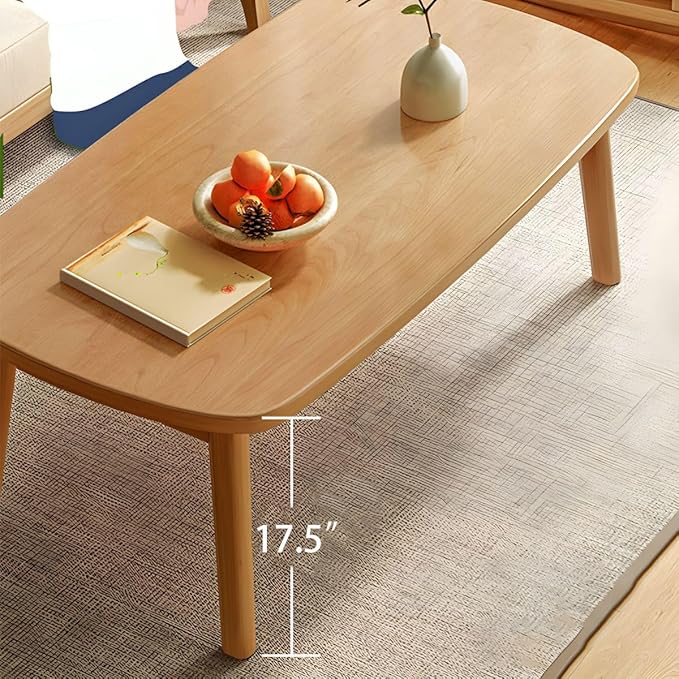 RUNNUP Modern Wood Coffee Table for Living Room Center, Minimalist Display Coffee Table, Foldable Side End Table, 31" L x 22" W x 17" H Walnut