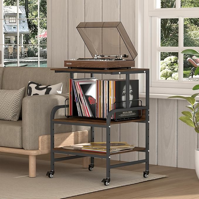 STEELIST Printer Stand for Home Office, 32.48 X 22.05 X 18.9 Rolling Printer Cart with Heavy Duty Casters, Large Storage Stand for Scanner, Fax, Metal Printer Stand for School, Workshop, Studio