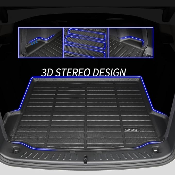 KELCSEECS® Floor Mats & Cargo Liner for 2005-2010 Jeep Grand Cherokee,All Weather Protection TPE Floor Liners Front& Rear Row Full Set Grand Cherokee Accessories Black