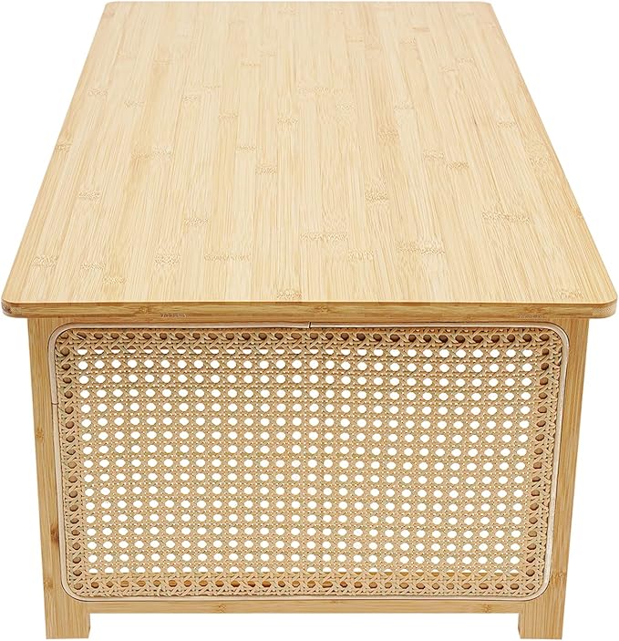 Japanese Floor Table Foldable Bamboo Low Table for Sitting on the Floor, Natural Coffee Table Minimalist Tatami for Home Office, Meditation & Tea Ceremony (Easy Storage) (31.5*18.89*13.77Inch)