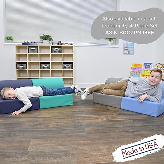 Children's Factory Library Lounger, Flexible Seating Classroom Furniture, Comfy Kids Chairs, Gray, Single Lounger
