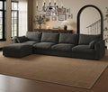 Cloud Modular Sectional Sofa Couch with Storage Ottoman, 128" Oversized Sectional Couches for Living Room, Cloud Modular L-Shaped Sofa with Chaise, 5 Seater, Chenille, Dark Gray