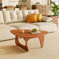 LUCKIIA Coffee Tables Wood Small Farmhouse Coffee Table Mid-Century Modern Wood Center Table for Living Room, Walnut, 35 Inch