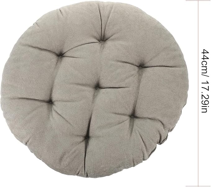 Floor Cushion Seat Pad, Corduroy Meditation Pillow 42cm Diameter Thick 6-8cm, Charcoal Gray Plush Cushion for Yoga, Living Room, Outdoor Seating, Adult Floor Mat