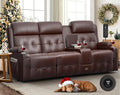 Aotolo Recliner Sofa, Massage Reclining Sofa 3 Seater Sets Heavy Weight Capacity, RV Loveseat Couch Clearance with Console, USB, Type C Port, Storage, Cup Holders, Wall Hugger Chair for Living Room
